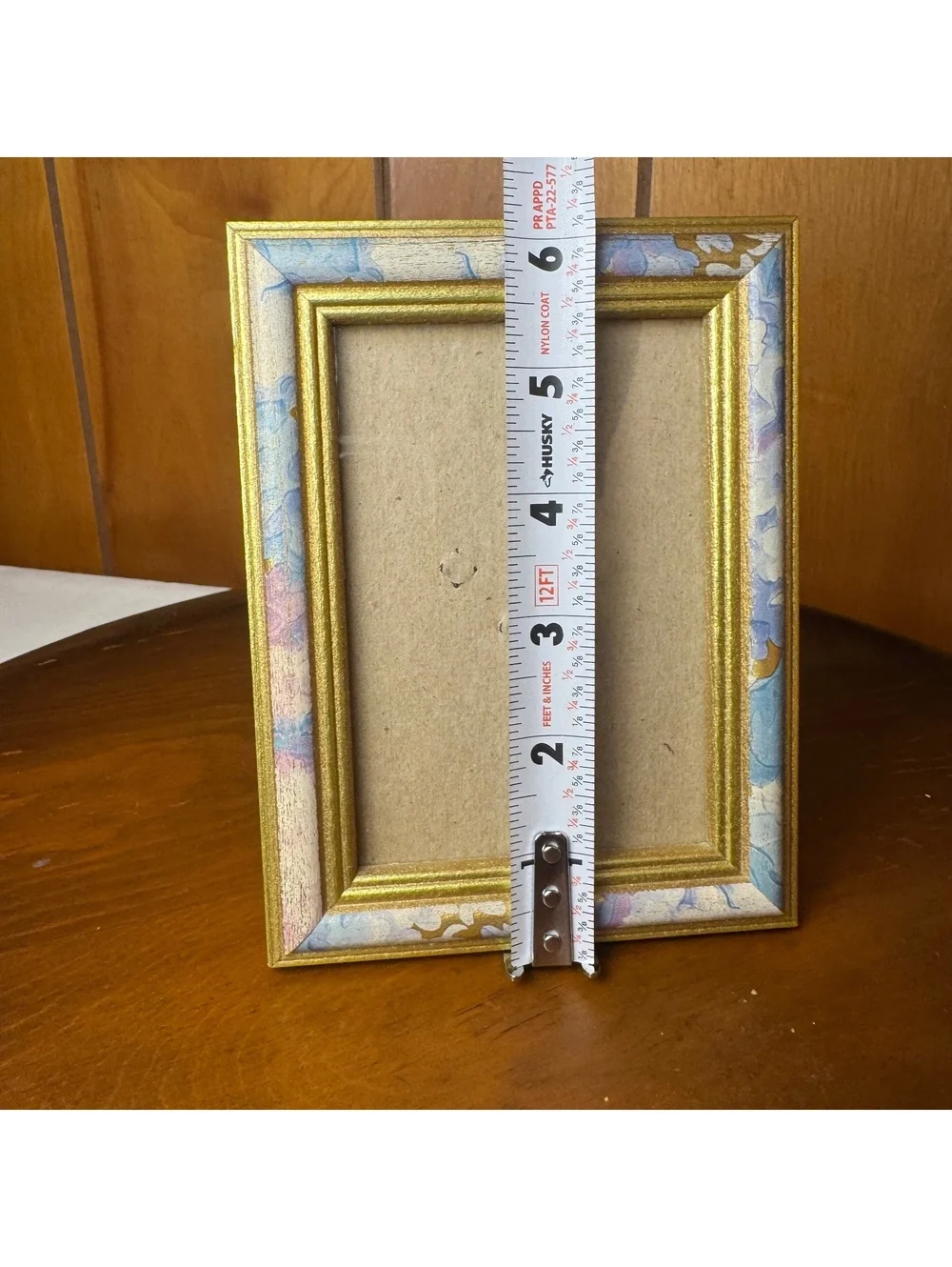 Vintage 3.5x5 Picture Frame Gold Floral Pastel Cottagecore Tabletop Wall Frame